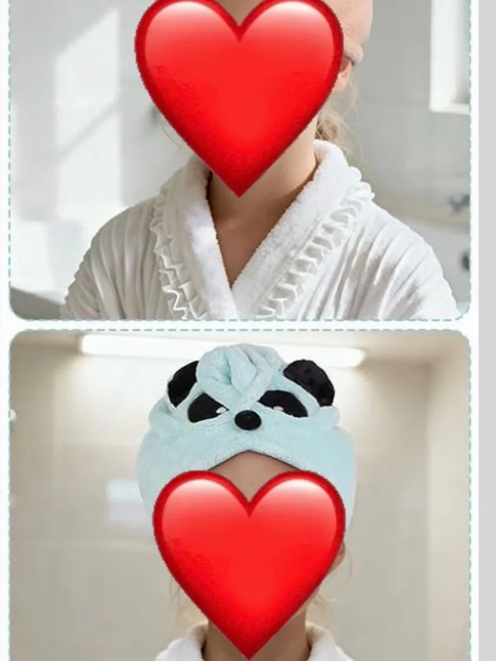Cute Fox & Panda Hooded Hair Wraps - Peach and Light Blue